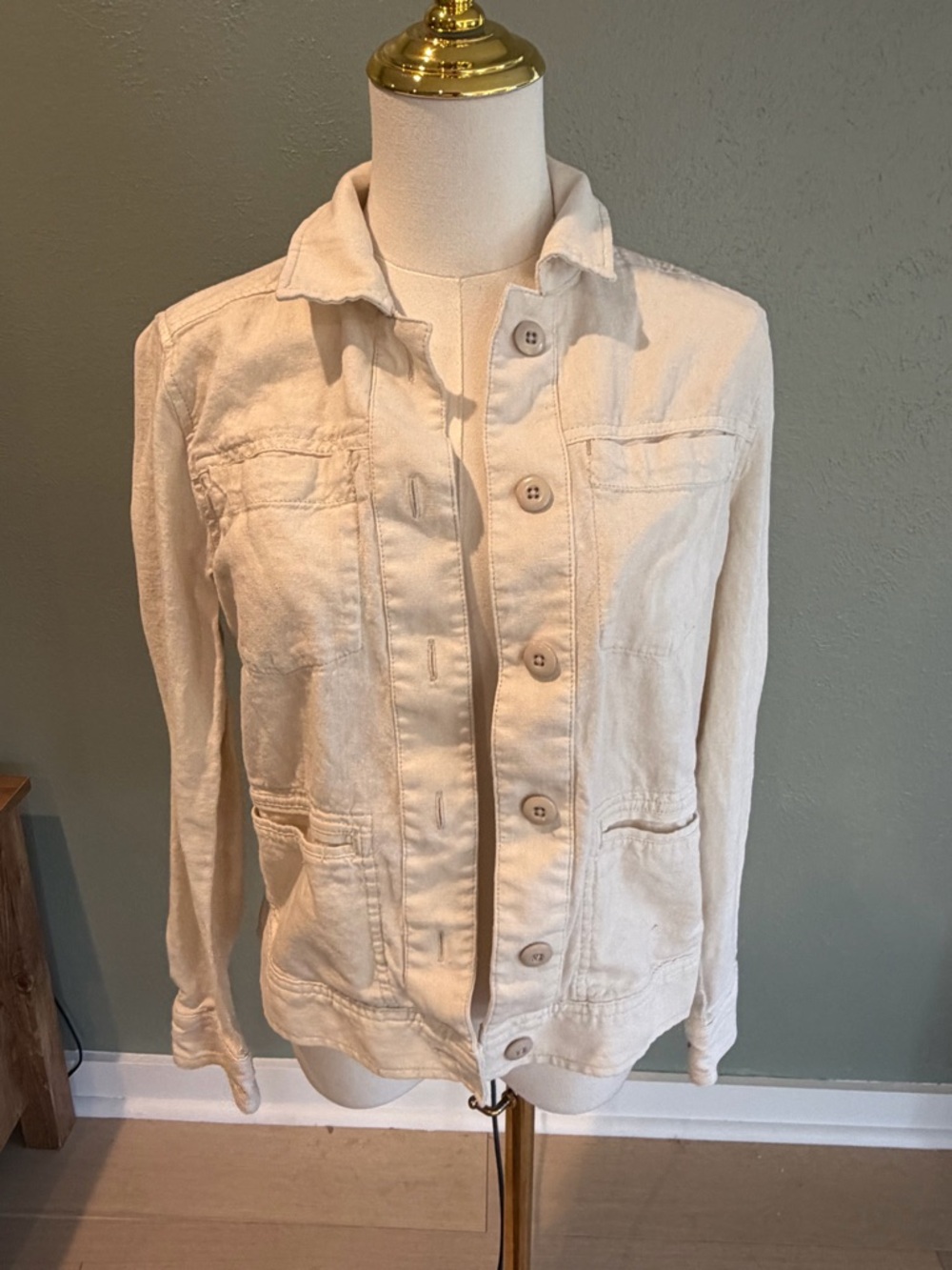 Lucky Brand Light Cream Button-Up Jacket